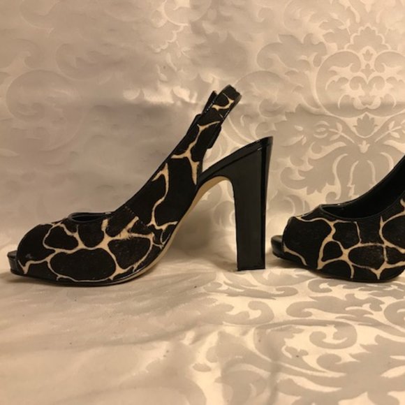 Nine West giraffe print sling backs 6 - Picture 2 of 7